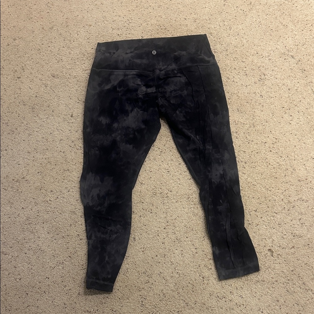 Lululemon Athletica Black Tie-Dye Leggings